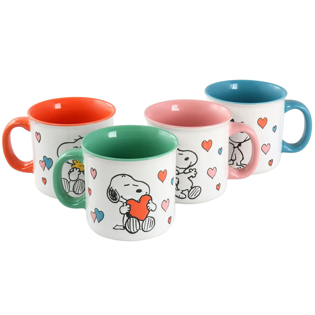 Peanuts Mothers Love 4 Piece 21 Ounce amper Mug Set In Assorted Designs Multi