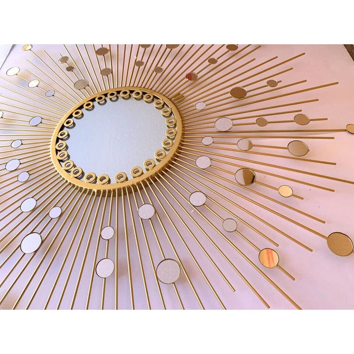 Sunburst Modern and Contemporary Accent Mirror Gold Handmade