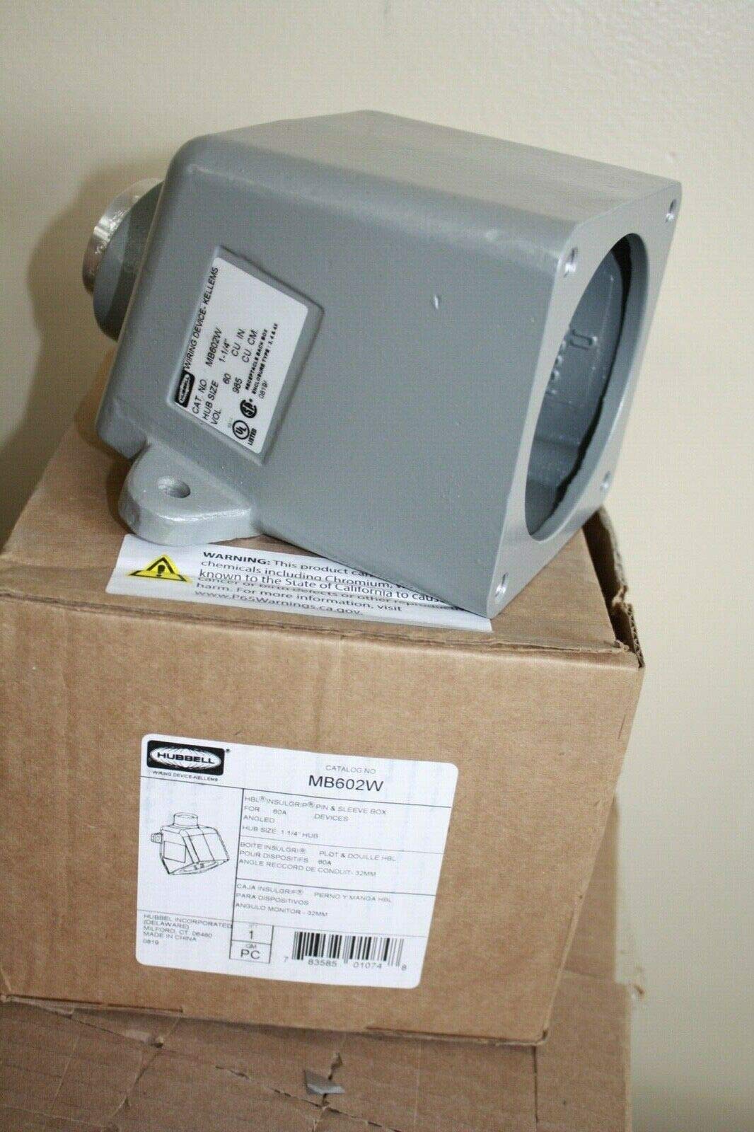 Hubbell MB602W Back Box PS INS ANG Box 60A 1 1/4IN HUB Alum