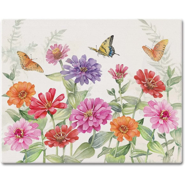 Butterflies 3mm Heat Tempered Glass Cutting Board 15" X 12" Made in The USA