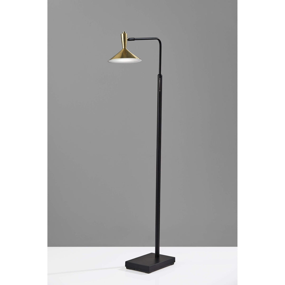 Black Antique Brass Led Floor Lamp Mid-Century Modern Contemporary