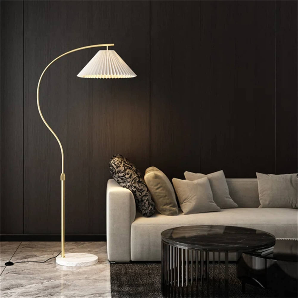 63 Inches Arched Floor Lamp for Bedrooms and Living Rooms Beige Modern - Diamond Home USA