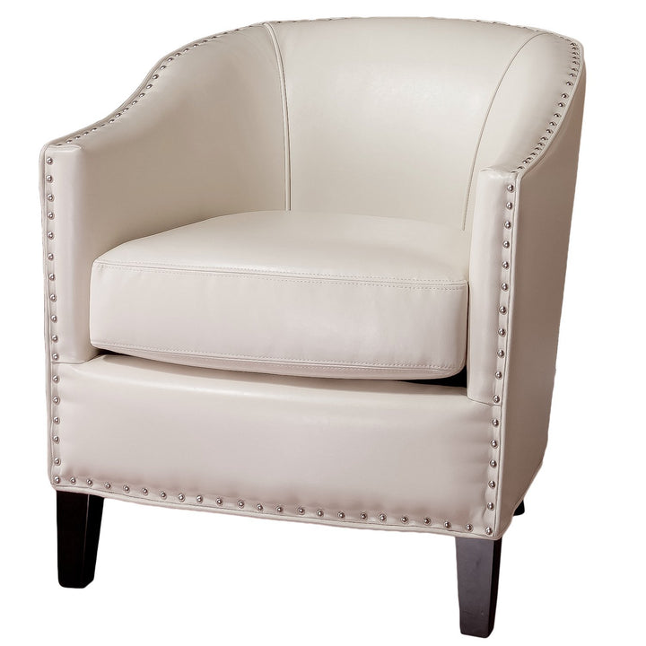 Christopher Knight Home Austin Leather Club Chair Ivory