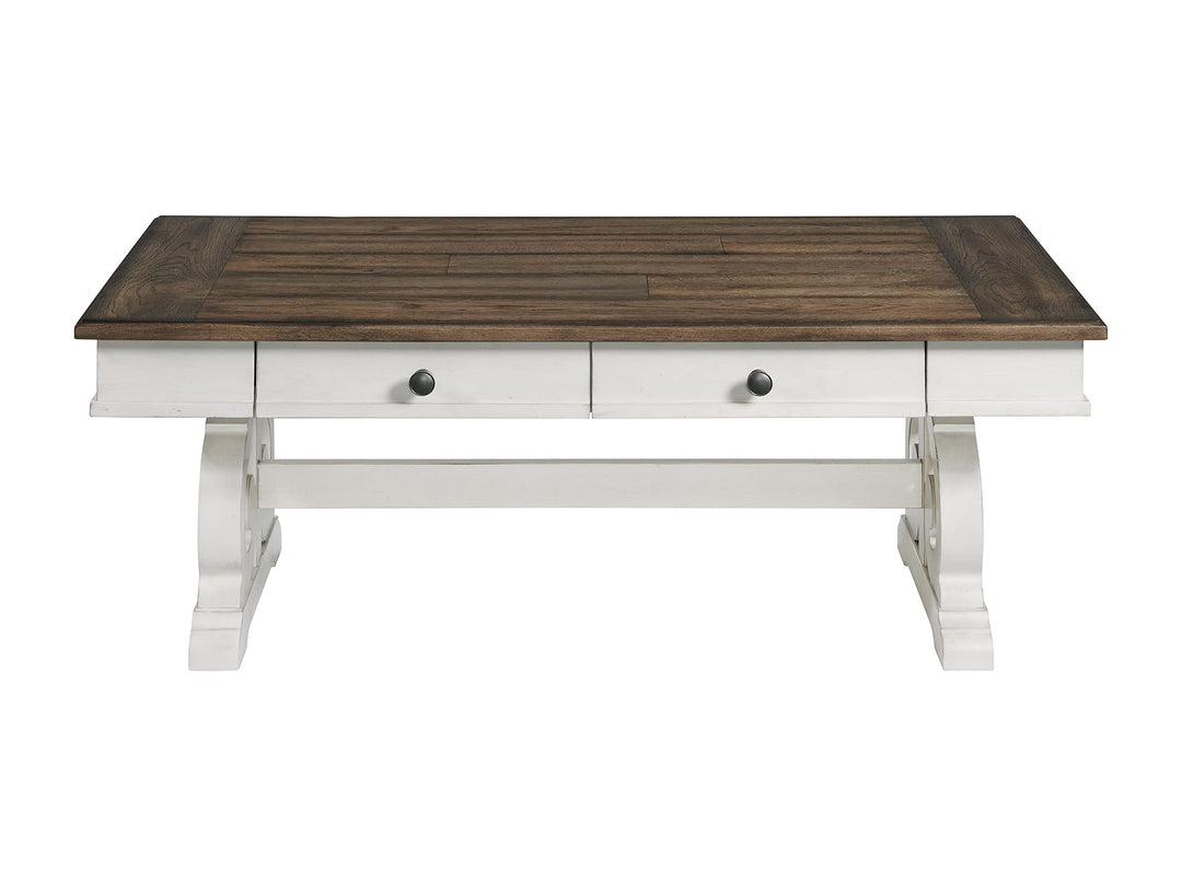 Intercon Drake Rustic White & French Oak Coffee Tables