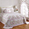 CU 1 Piece Pink rsized Chenille Bedspread Full Floral Pattern Wide Drapes Rose - Full