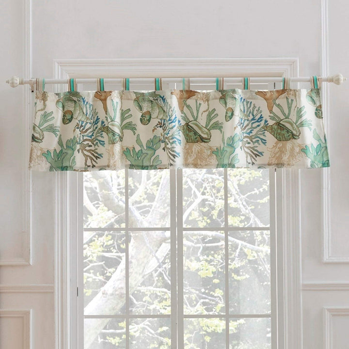 Green 84-inch Window Valance Coastal Nautical 100% Polyester Lined