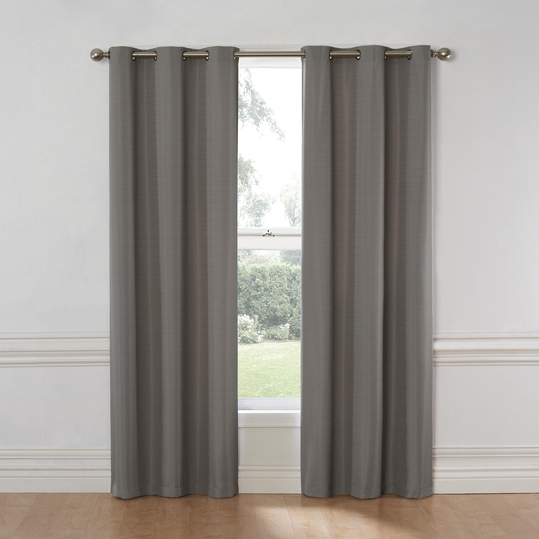 Eclipse Nikki Thermal Insulated Single Panel Grommet Top Darkening Curtains 84 Inches - Smoke