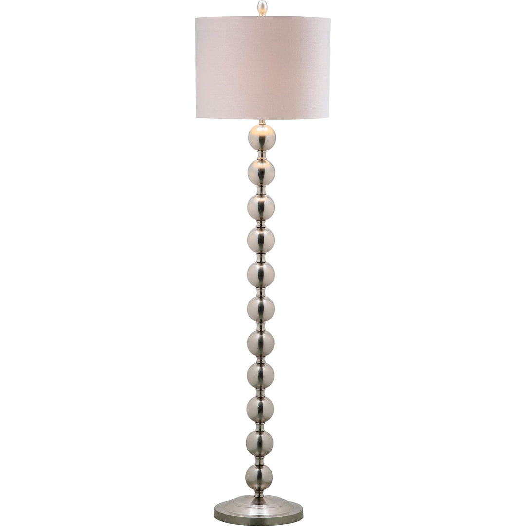 59-inch Reflections Stacked Ball Nickel Floor Lamp White Modern Contemporary - Diamond Home USA