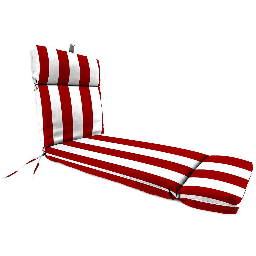 Lounge Cushion Red Striped Casual Polyester Water Resistant