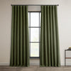 HPD Half Price Drapes Faux Linen Room Darkening Curtains - 84 Inches Long Luxury 50 X 84 - Khaki Green