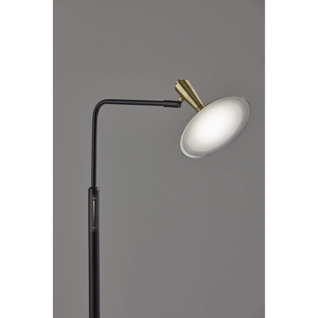 Black Antique Brass Led Floor Lamp Mid-Century Modern Contemporary