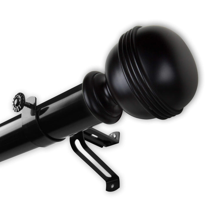 InStyleDesign Jupiter 1.5" Adjustable Curtain Rod 115 to 165 inches 115 to 165 inches - Black