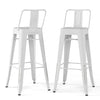 SIMPLIHOME Rayne Metal 30 inch Bar Stool (Set of 2) in Distressed White for