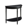 Black Semi Circle Demilune Table for Small Hallway Entryway Space Wooden Half