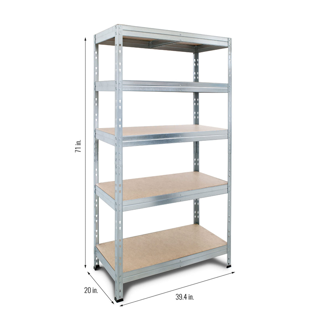 Shelving Storage Rack 39 20 Lb. Galvanized 71" H X 39" L 20" D Silver Steel