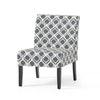 Christopher Knight Home Kassi Fabric Dining Chair Blue / Navy Blue and Navy Ikat Pattern + Matte Black