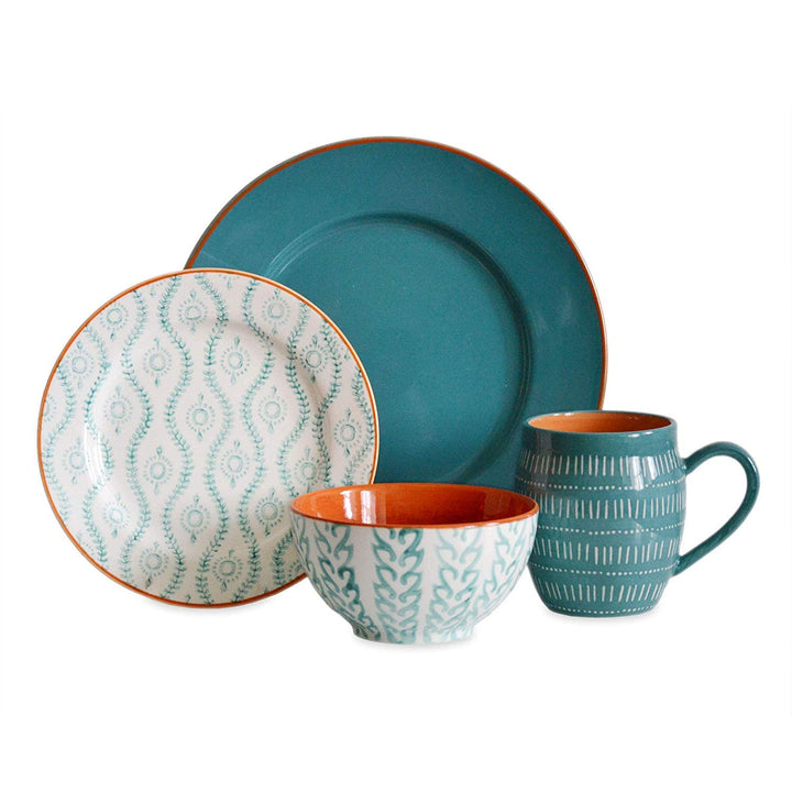 TANGIERS TURQUOISE 16 PIECE DINNERWARE SET