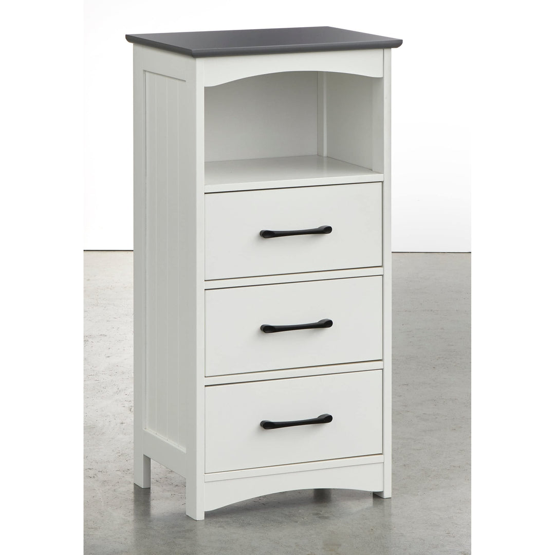 3-Drawer Bathroom Cabinet White Farmhouse Transitional MDF Painted Includes - Diamond Home USA