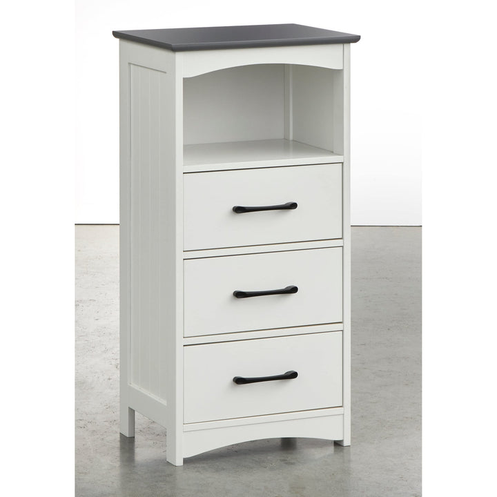 3-Drawer Bathroom Cabinet White Farmhouse Transitional MDF Painted Includes - Diamond Home USA