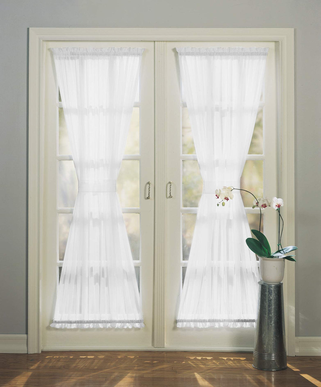 No. 918 Emily Voile Sheer Rod Pocket Door Curtain Panel, Single Panel