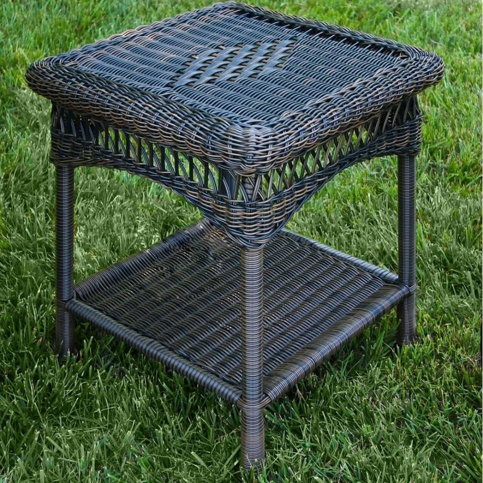 Tortuga Outdoor Portside Side Table - Dark Roast Wicker