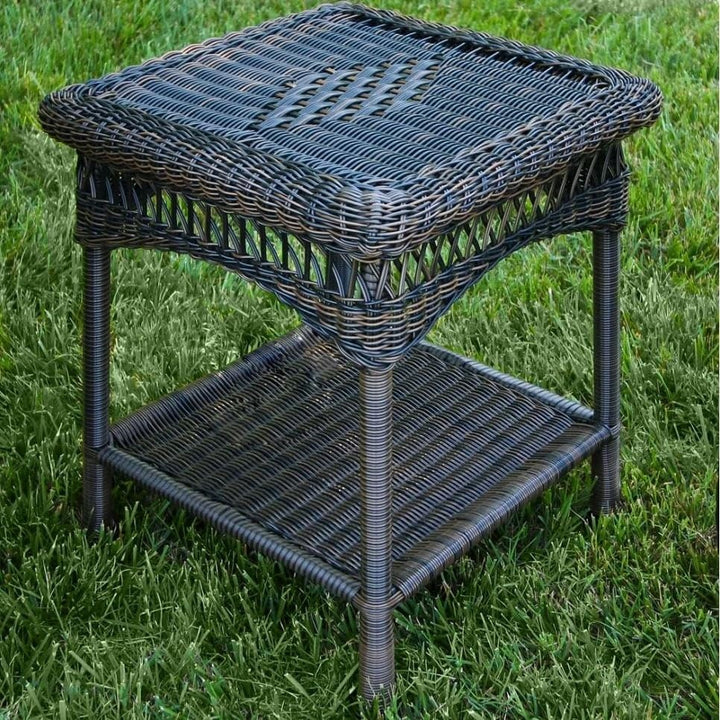 Tortuga Outdoor Portside Side Table - Dark Roast Wicker