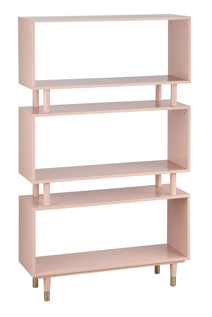 Target Marketing Systems Margo 3 Tier Bookshelf for Home Office Study Room Blush Pink