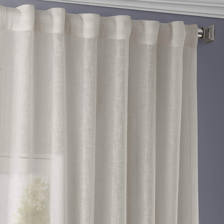 Exclusive Fabrics Gardenia Faux Linen Sheer Curtain (1 Panel)