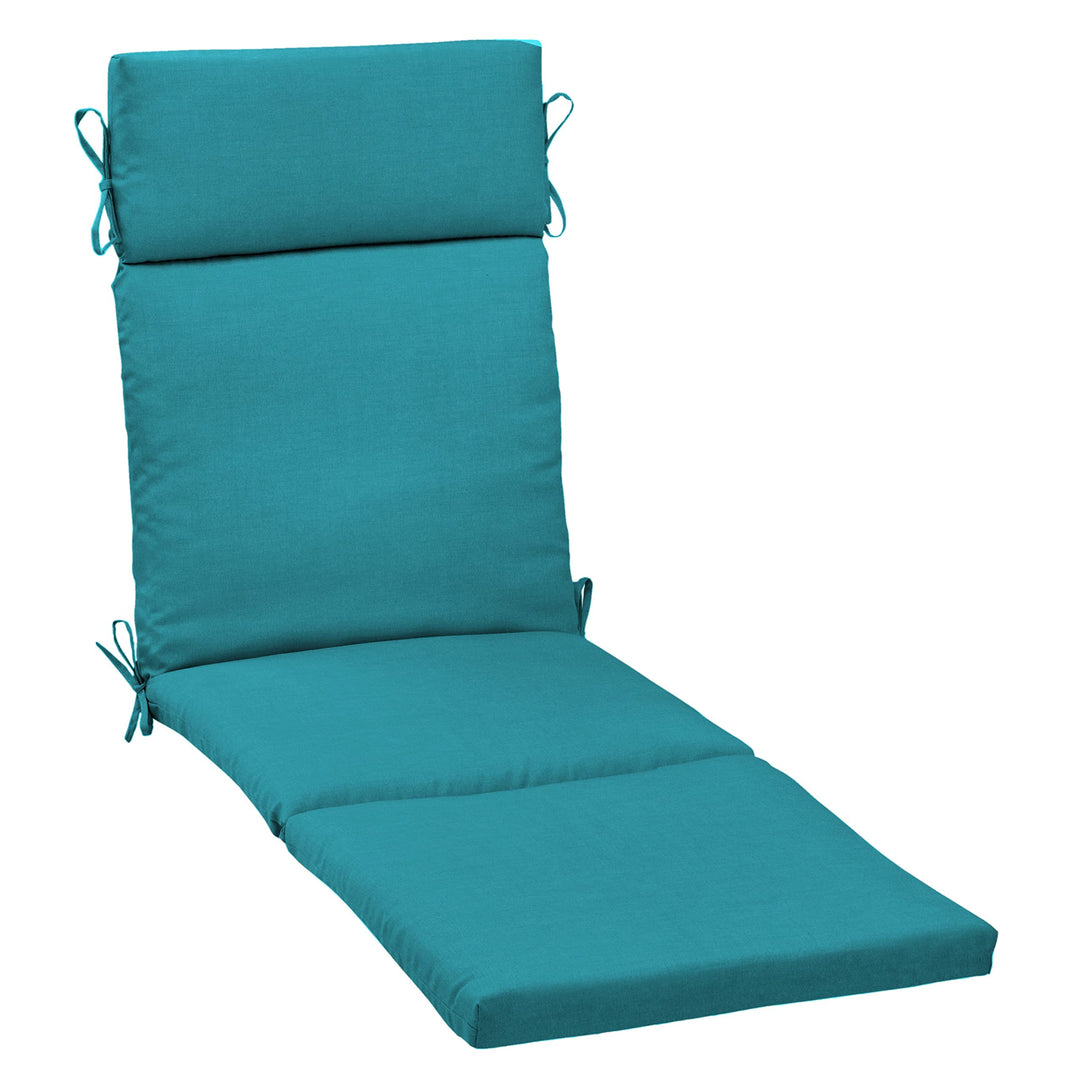 Arden Selections Outdoor Chaise Cushion 1 x 7 Rain-Proof Fade Resistant 7 x 72 in L x 21 in W x 2.5 in H - Lake Blue Leala