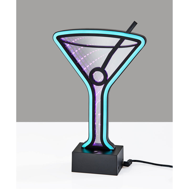 Neon Led Martini Glass Table Or Wall Lamp Black Transitional