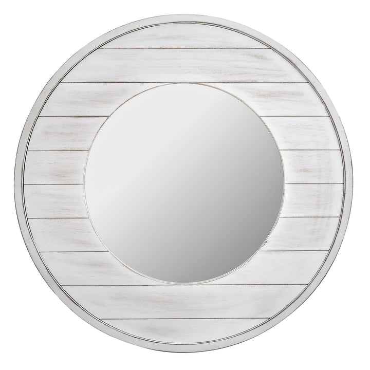 FirsTime & Co. Ellison Shiplap Accent Wall Mirror 27" Aged White