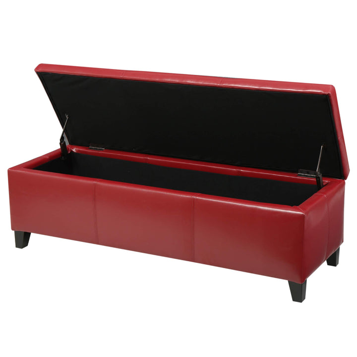 Christopher Knight Home Glouster PU Storage Ottoman Red 17. 50D x 51. 25W x .