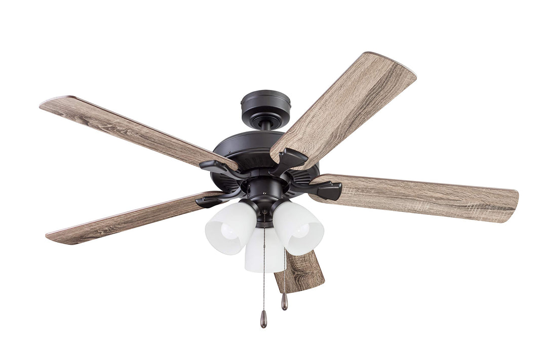 Portage Bay Ceiling Stannor 52" Bronze Indoor Fan with Frosted 3 Light LED Multi Espresso Bronze