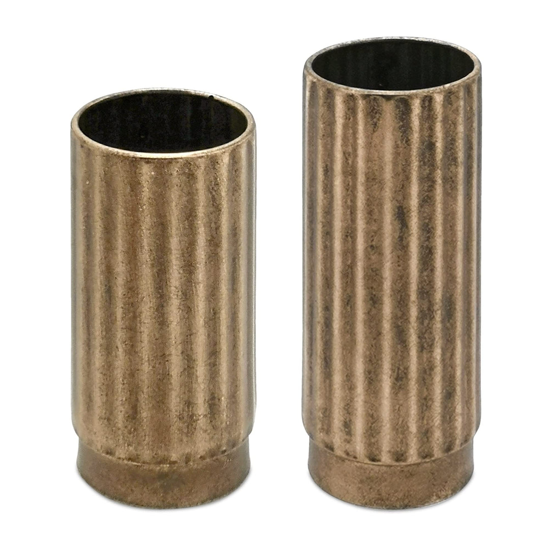 Metal Vase (Set of 2) Brown Modern Contemporary Iron