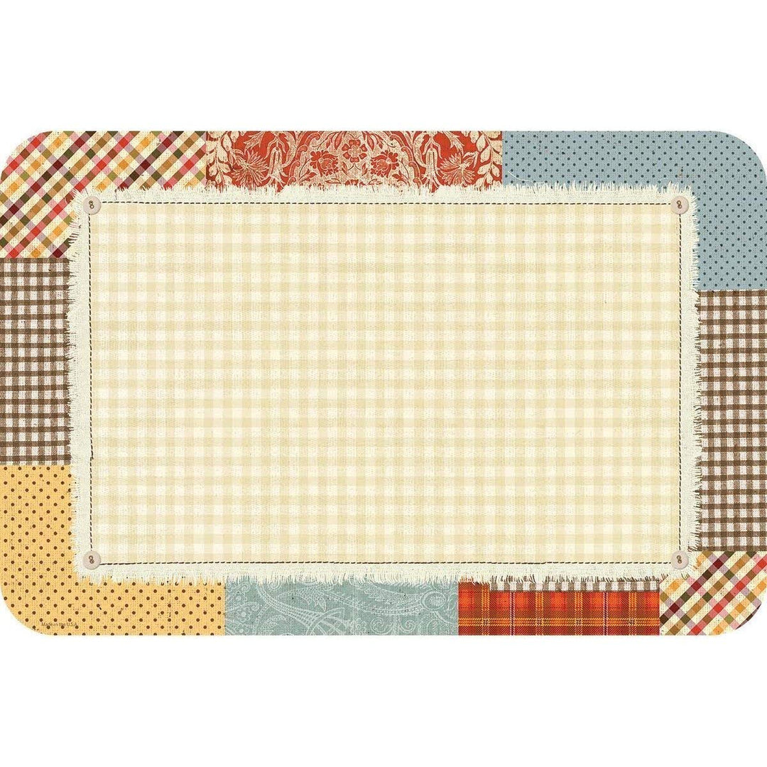 Reversible lastic Wipe Clean lacemats -atchwork Cafe (Set of 4) Multi Color