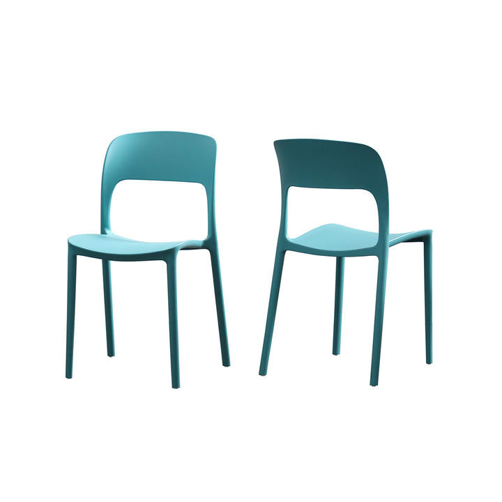 Christopher Knight Home Funnel Indoor Plastic Chair (Set of 2) Teal