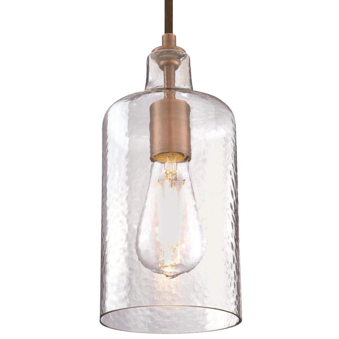 Westinghouse 6371500 Washed Copper Finish with Clear Textured Glass Carmen