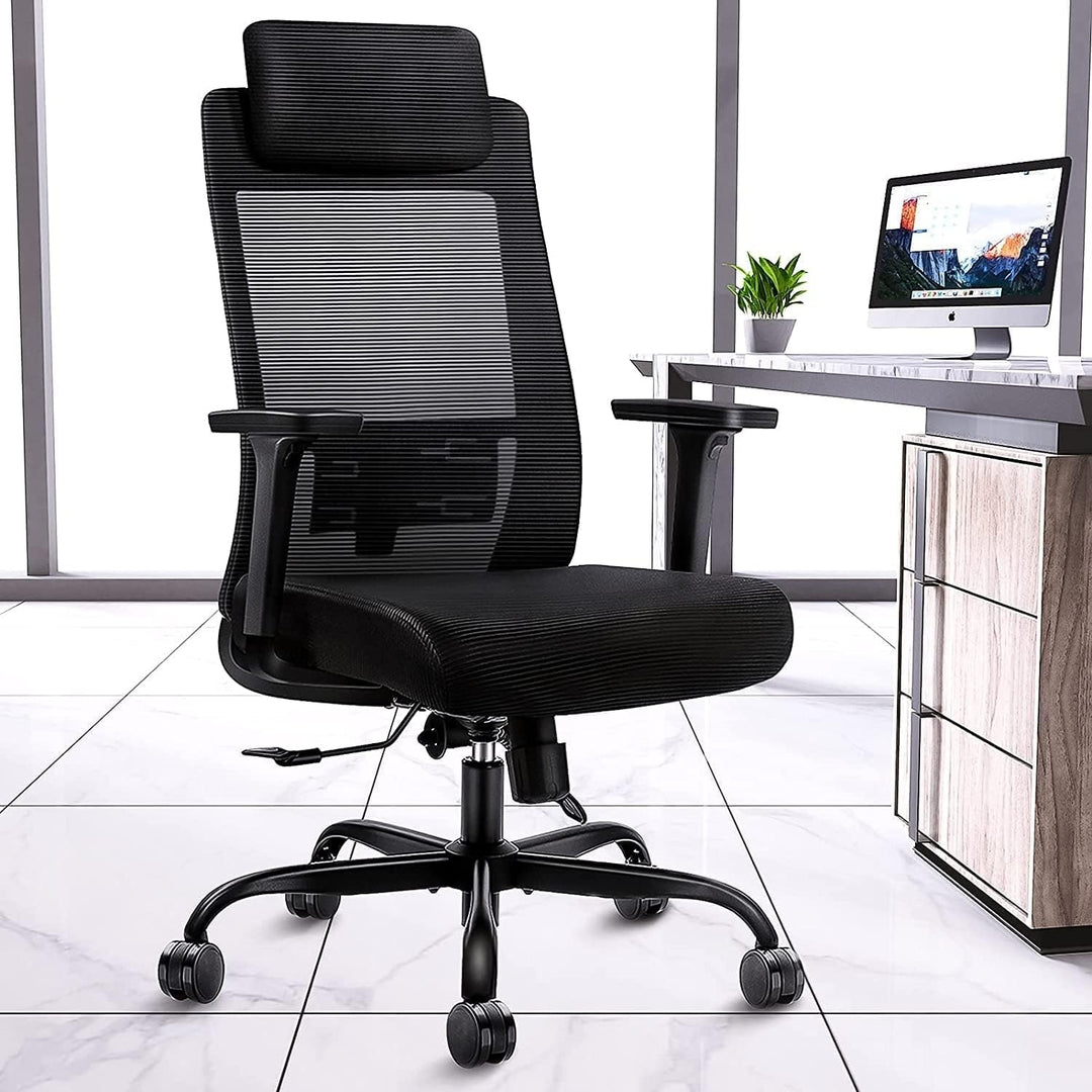 Ergonomic Computer Desk Chair High Back with Tilt Function Black Contemporary