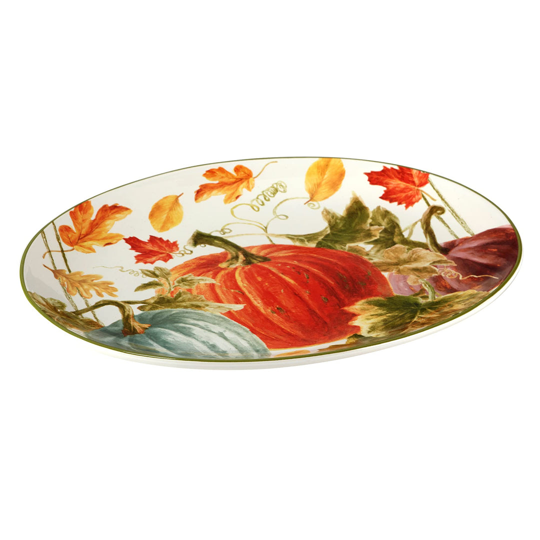 Certified International Autumn Harvest Oval Platter 16" x 12" Multicolor Large