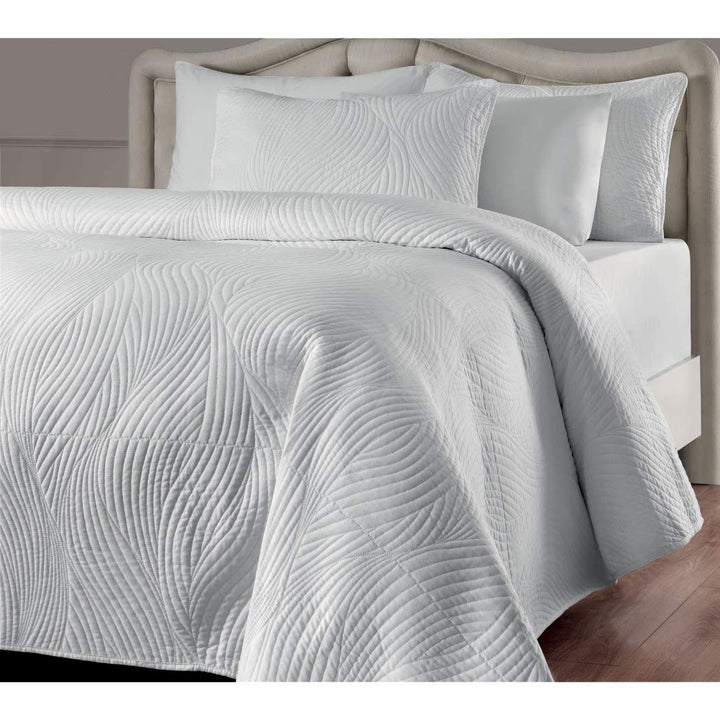 Brielle 3 Piece Ivory Off White King Quilt Set Lightweight Ultra Soft Texture White - King - 3 Piece