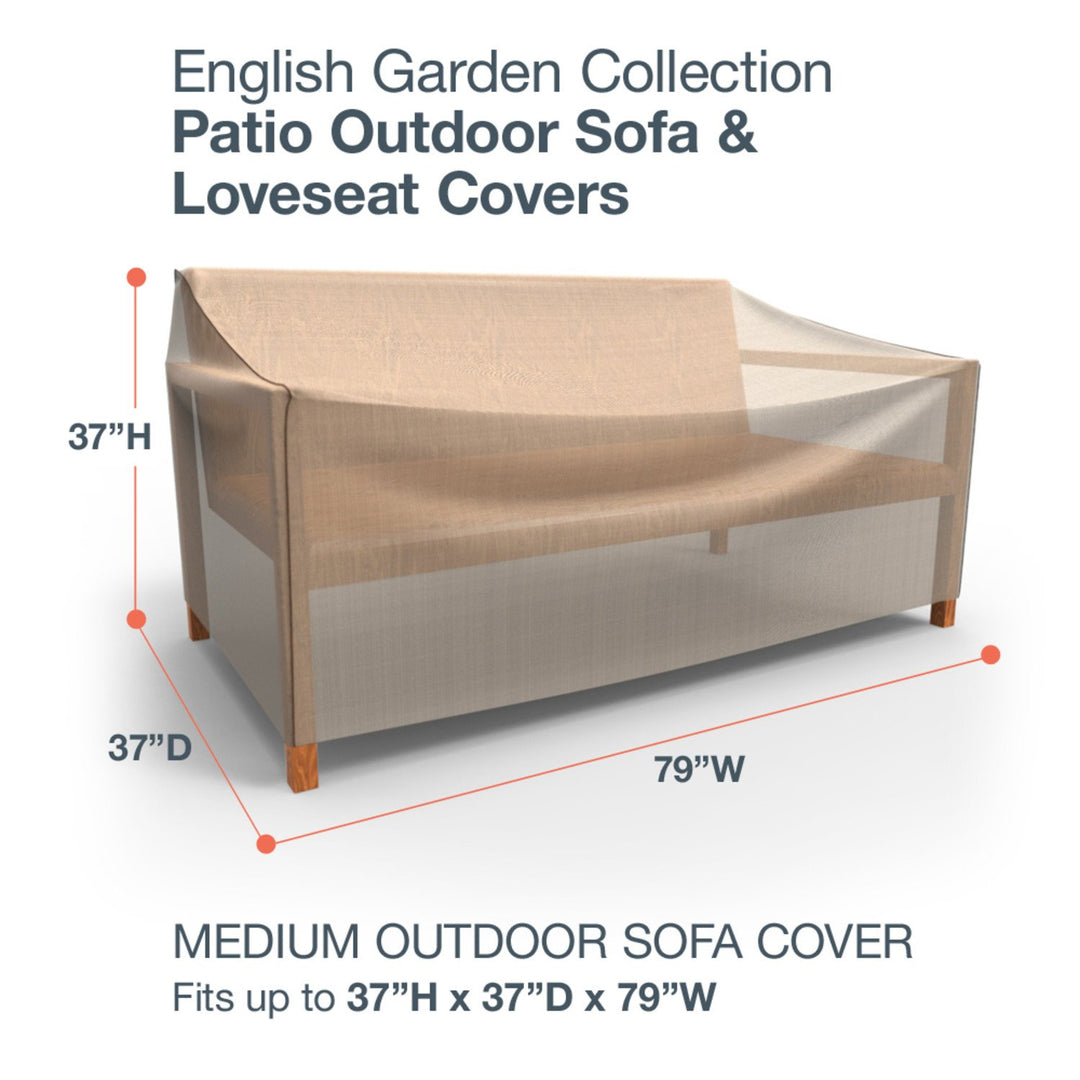 Budge P3W02PM1 English Garden Patio Sofa Cover Heavy Duty and Waterproof Medium - 37"H x 79"W x 37"Deep