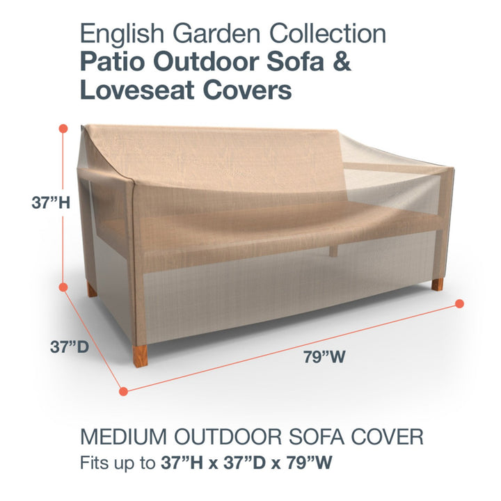 Budge P3W02PM1 English Garden Patio Sofa Cover Heavy Duty and Waterproof Medium - 37"H x 79"W x 37"Deep