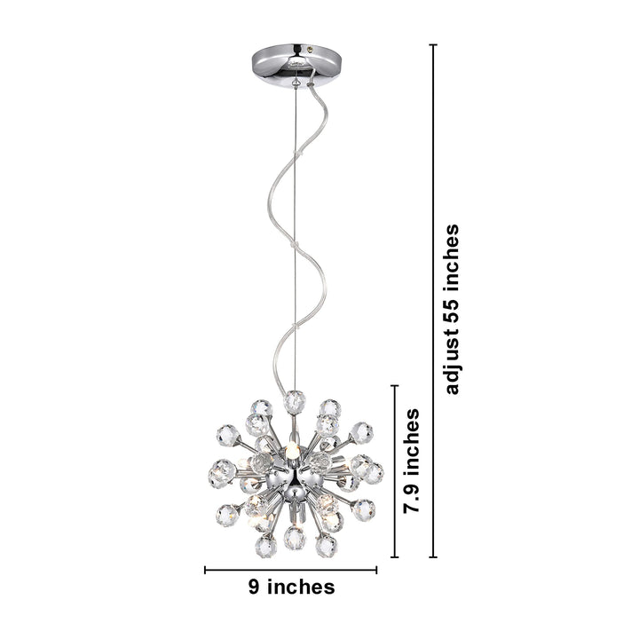 The Lighting Store Clara Mini t 6-Light Sputnik Clear Crystal Balls