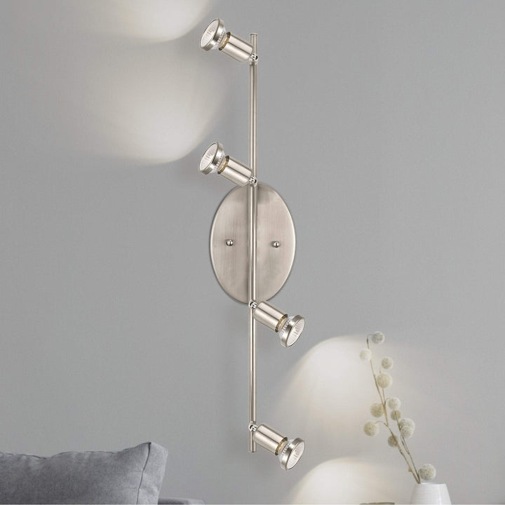 Matte Nickel Ceiling Or Wall Track Light Silver Transitional Steel