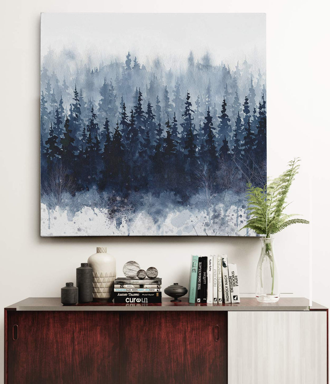 Wexford Home Indigo Forest Gallery Wrapped Canvas Wall Art 16x16