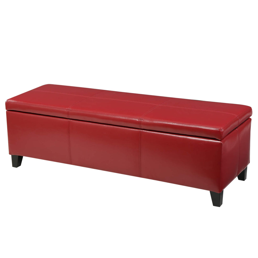 Christopher Knight Home Glouster PU Storage Ottoman Red 17. 50D x 51. 25W x .