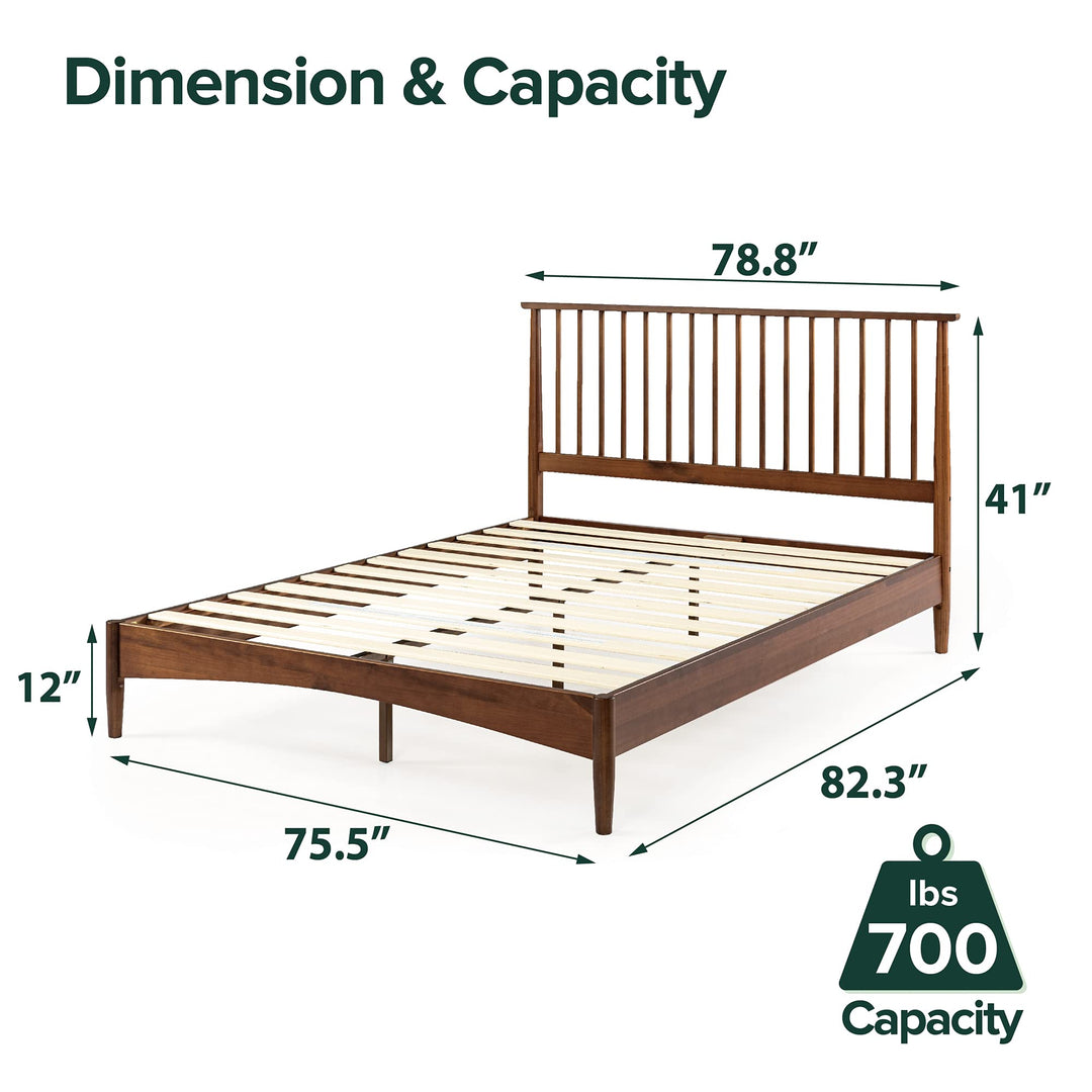 ZINUS Linda Mid Century Wood Platform Bed Frame Solid Wood Foundation Wood