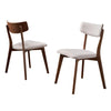 Christopher Knight Home Abrielle Mid-Century Modern Dining Chairs with Light Beige + Natural Walnut