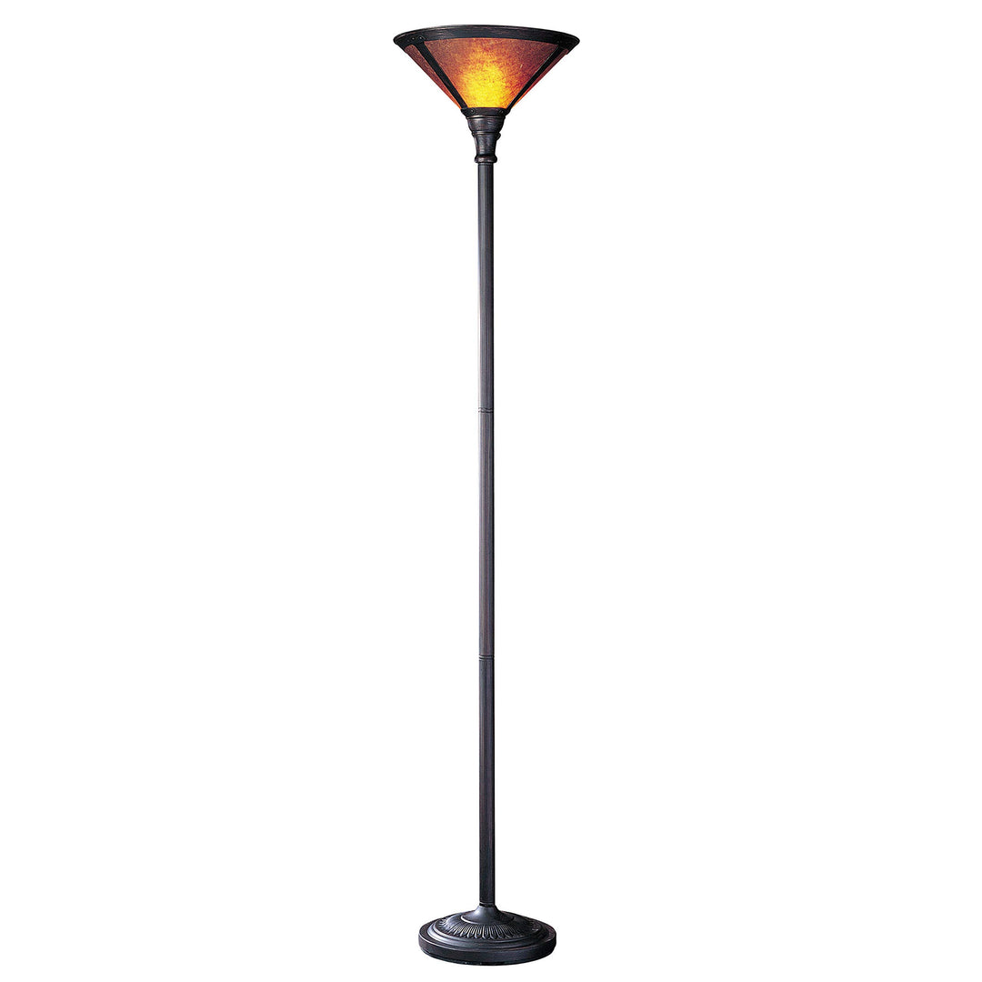 Orange/Brown Metal Floor Lamp with Shade Brown Orange Mission Craftsman