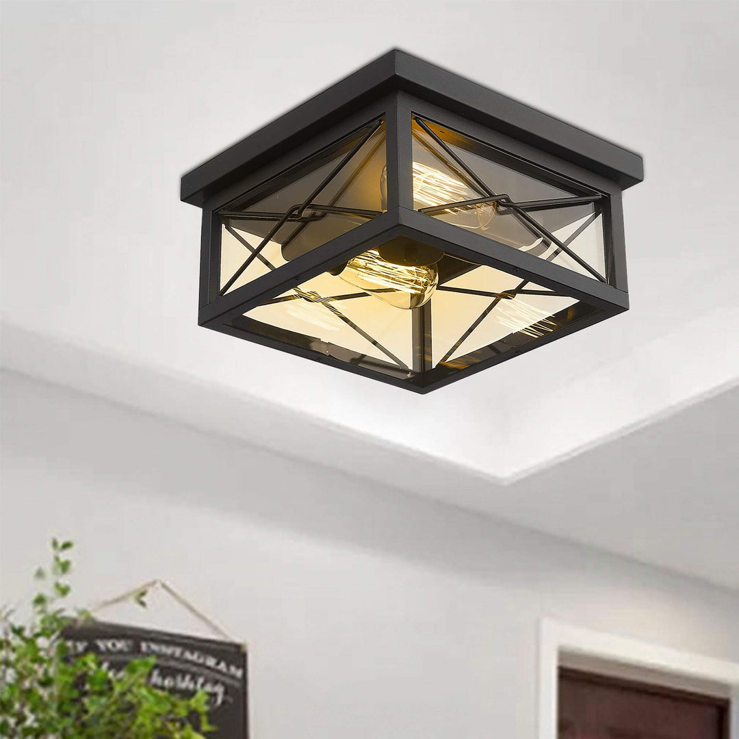 Light Flush Mount Light Black Modern Contemporary Iron Energy Efficient